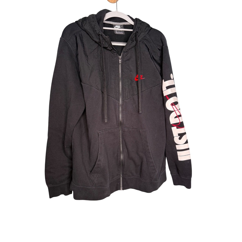 Nike black‎ full zip red logo jacket